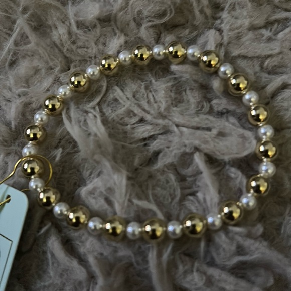 NWT Enewton pearl grateful pattern bead bracelet gold - Picture 3 of 4